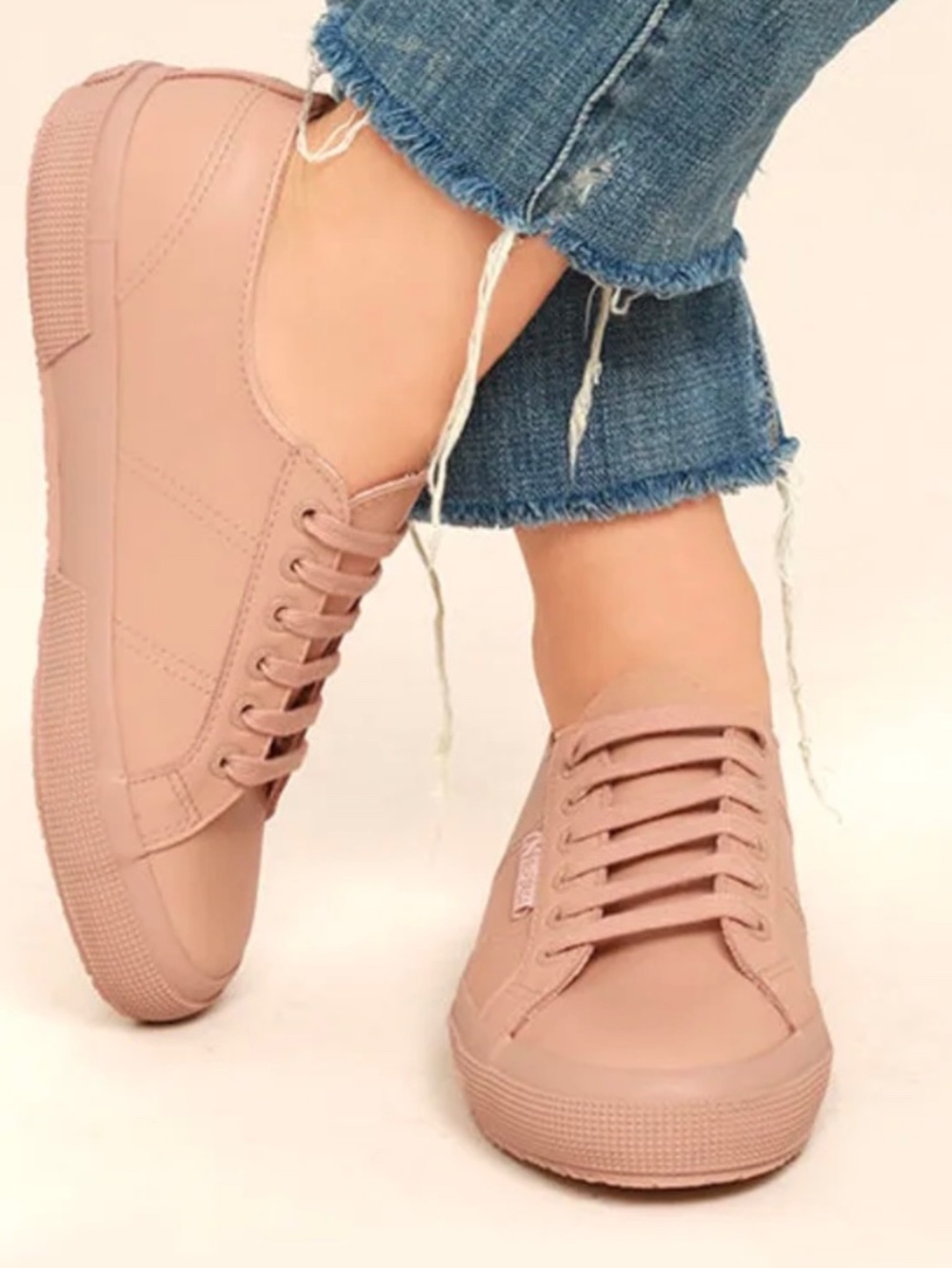 Superga 2750 FGLU WT Pink Leather Sneakers